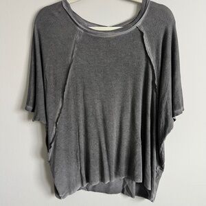 Women's Oversized Charcoal Mineral Washed Tee, Size small